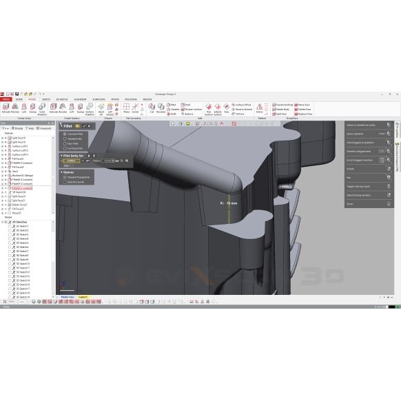 EviXscan Geomagic Design X Screen Fillet